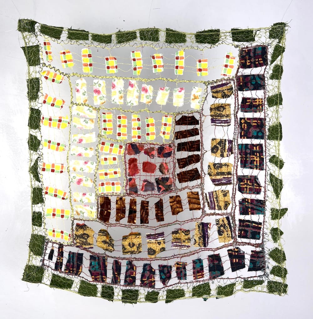 Manes - Log Cabin by Gillian Cooper, textile artist and tutor