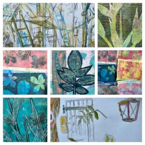 workshop samples of mixed media techniques in France